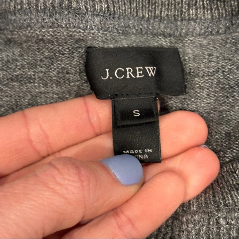 J. Crew Men’s Cotton Crew Neck Raglan Sweater Gray Size Small